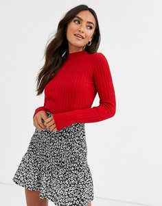 Укороченный джемпер в рубчик Brave Soul Cain-Красный