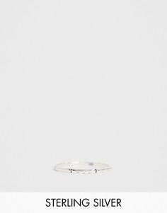 Серебряное кольцо с тиснеными линиями ASOS DESIGN-Серебряный