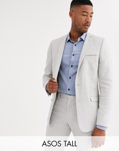 Серый приталенный пиджак ASOS DESIGN Tall