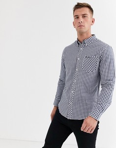 Узкая рубашка в клетку Ben Sherman-Синий