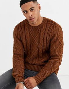 Светло-коричневый джемпер плотной крупной вязки ASOS DESIGN