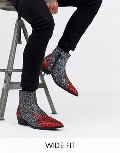 Черные ботинки в стиле вестерн для широкой стопы ASOS DESIGN-Черный