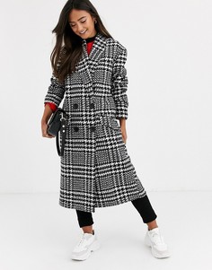 Oversize-пальто в ломаную клетку ASOS DESIGN-Мульти