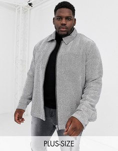 Рубашка с узором \в елочку\" River Island Big & Tall-Серый