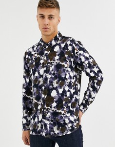 Рубашка с абстрактным принтом Native Youth-Темно-синий