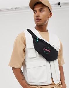 Черная сумка-кошелек с контрастной белой молнией и вышивкой \cali\" ASOS DESIGN-Черный