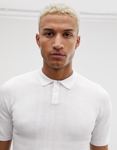 Белая обтягивающая футболка-поло ASOS DESIGN-Белый