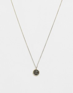 Золотистое ожерелье с круглой подвеской Icon Brand-Золотой