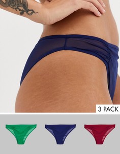 Сетчатые бразильские трусы ASOS DESIGN - 3 пары-Мульти