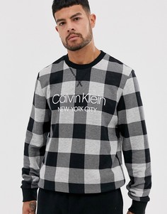 Серый свитшот в клетку Calvin Klein Modern Cotton