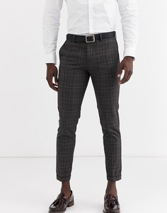 Серые брюки в клетку Jack & Jones-Серый