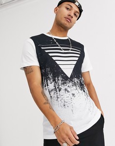 Длинная футболка с принтом ASOS DESIGN-Белый
