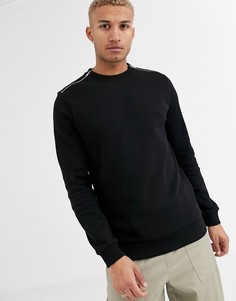 Черный свитшот с серебристыми молниями ASOS DESIGN