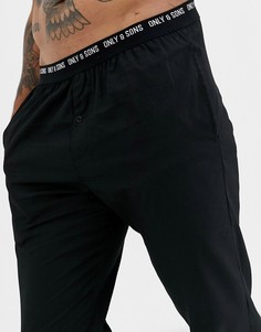 Черные штаны для дома Only & Sons-Черный