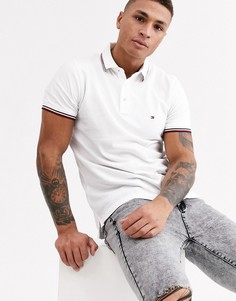 Футболка-поло зауженного кроя с кантом Tommy Hilfiger-Белый