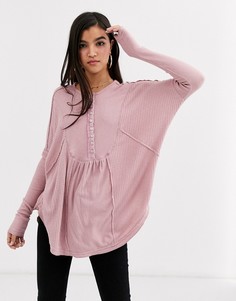 Топ хенли с баской Free People - Leo-Розовый