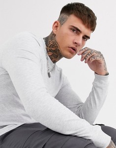 Белый обтягивающий меланжевый свитшот ASOS DESIGN