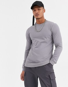 Серый облегающий свитшот ASOS DESIGN