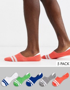 5 пар невидимых носков с полосками ASOS DESIGN - Скидка-Мульти