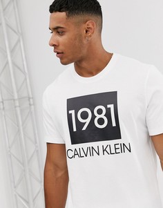 Белая футболка с логотипом Calvin Klein 1981-Белый