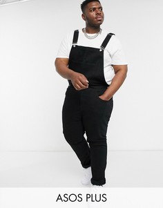 Черный джинсовый комбинезон ASOS DESIGN Plus