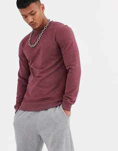 Бордовый меланжевый обтягивающий свитшот ASOS DESIGN-Красный