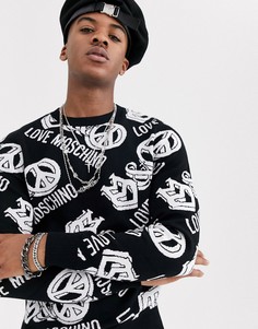 Джемпер с логотипом Love Moschino-Черный