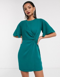 Платье мини с рукавами-кимоно ASOS DESIGN-Зеленый