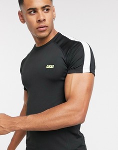 Обтягивающая футболка с контрастной вставкой ASOS 4505-Белый