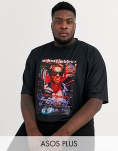 Oversize-футболка с принтом ASOS DESIGN Plus-Черный