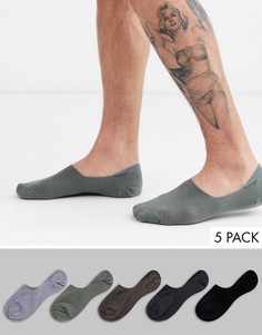 5 пар невидимых носков ASOS DESIGN - Скидка-Мульти