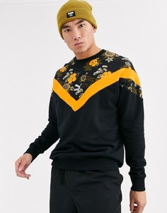 Свитшот с цветочным принтом Puma Iconic-Черный