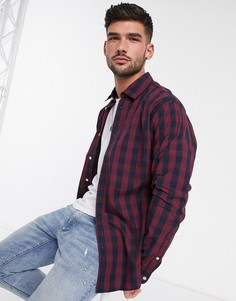 Бордовая рубашка в клетку Jack & Jones Essentials-Красный