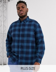 Синяя рубашка в клетку Jack & Jones Originals-Синий