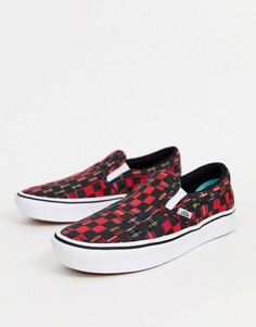 Кроссовки в шотландскую клетку Vans ComfyCush-Красный