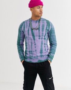Свитшот расцветки тай-дай с принтом на спине ASOS DESIGN-Мульти