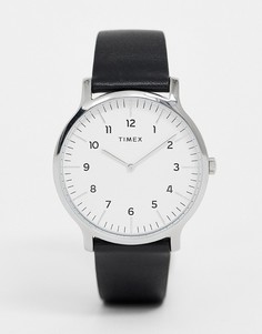 Черные часы 40 мм с ремешком из натуральной кожи Timex Oslo-Черный