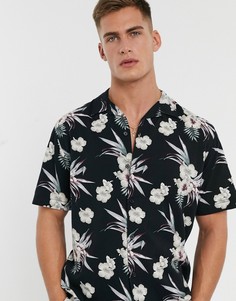 Черная рубашка с принтом Jack & Jones Originals-Черный