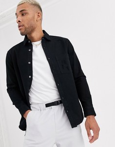 Черная рубашка с длинными рукавами Bershka-Черный