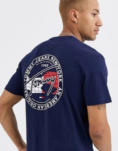 Темно-синяя футболка с принтом Tommy Jeans-Темно-синий