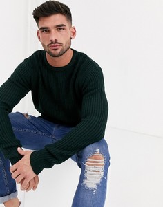 Вязаный джемпер в рыбацком стиле Brave Soul-Зеленый