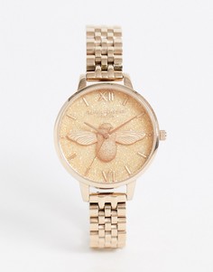 Наручные часы цвета розового золота с блестками на циферблате Olivia Burton-Золотой