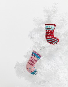 Украшения в виде рождественских носков Typo - 2 шт.-Мульти
