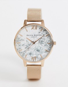 Часы с сетчатым ремешком Olivia Burton-Золотой