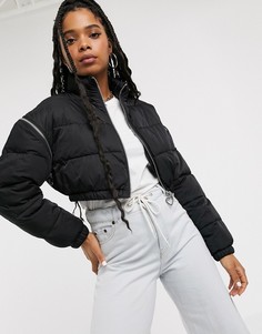 Стеганая куртка с молниями на рукавах Love Moschino-Черный