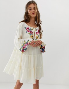 Платье А-силуэта с вышивкой Free People Spell On You-Белый