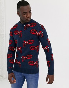 Джемпер с рисунком омара Another Influence-Темно-синий