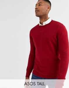 Красный хлопковый джемпер ASOS DESIGN Tall