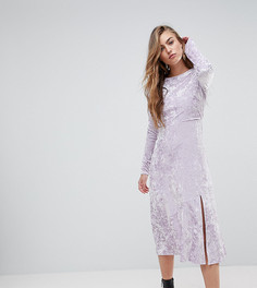 Короткое приталенное бархатное платье Miss Selfridge-Фиолетовый