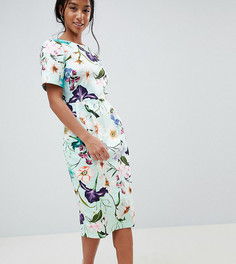 Платье миди с цветочным принтом ASOS DESIGN Petite-Мульти